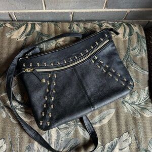 Betsey Johnson Black Studded Crossbody Bag